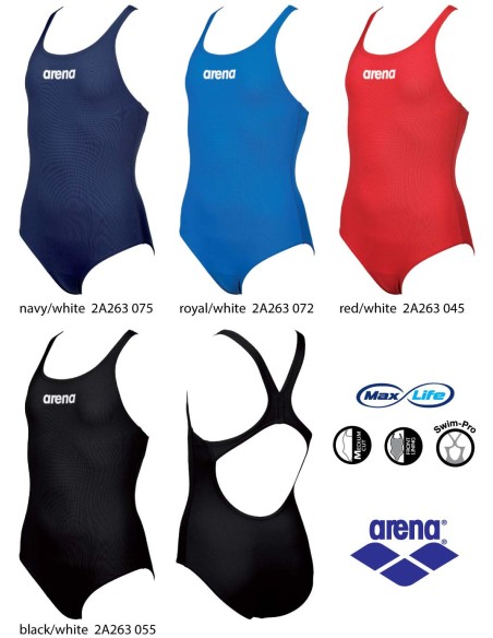 ARENA Solid Swim Pro Girl - Team Collection