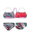 Speedo Woman's Two Piece Allover Digital XBK swimsuit front-back