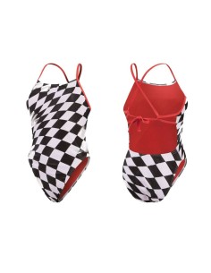 Costume One Piece Donna Allover Tie-Back Speedo fronte-retro