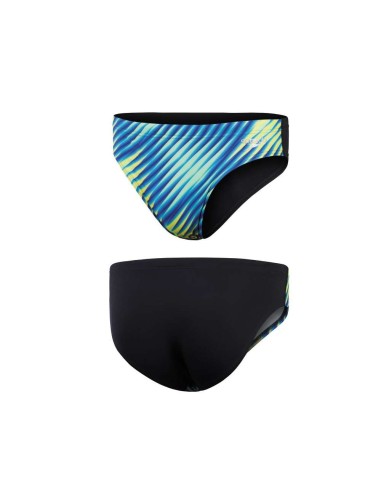 Speedo Allover Digital 7CM Men's Swim Brief Swimsuit front-back