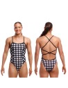 Funkita Check Dek One Piece Woman Swimsuit fronte-retro