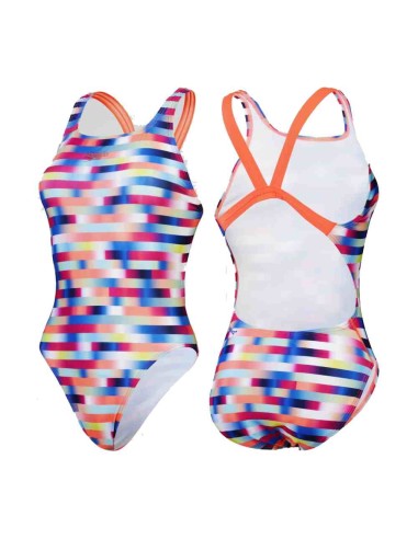 Speedo Women's Allover Digital Leaderback One Piece Swimsuit