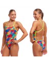 Funkita Stroked One Piece Woman Swimsuit front back