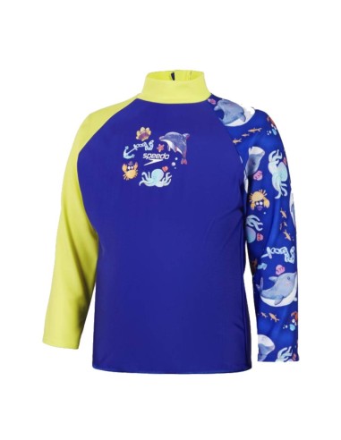 Speedo Boy's Digital Long Sleeve Rash front-back